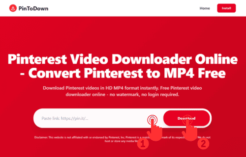 Pasting link into downloader
